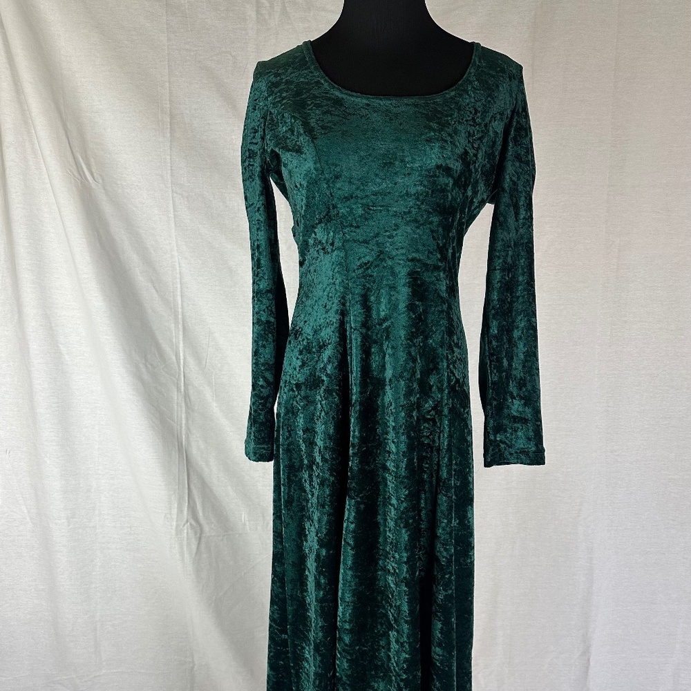 Vintage All That Jazz Green Velvet Dress Size Medium